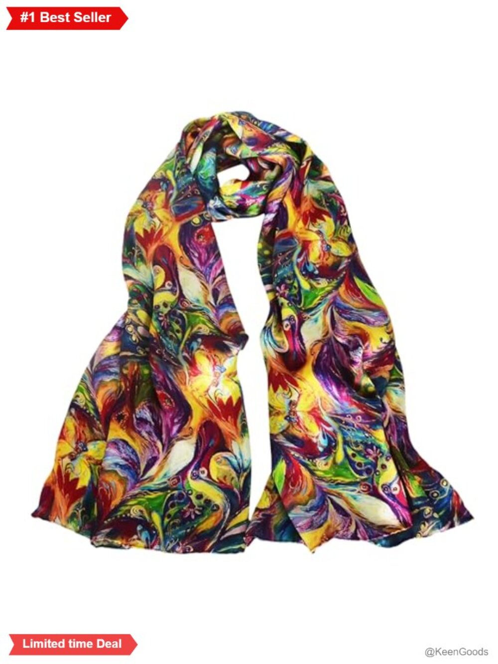 100% Mulberry Silk Scarf Wrap Women Long Shawl 67x20 Floral